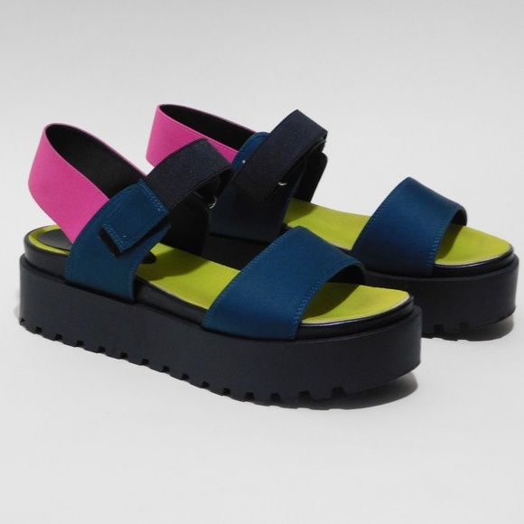 Urban Outfitters Shoes - UO 'Scuba' neon platform velcro platform sandals